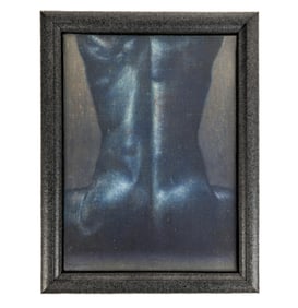 Michel HENRICOT: "Le Dos Bleu" - Oil Painting