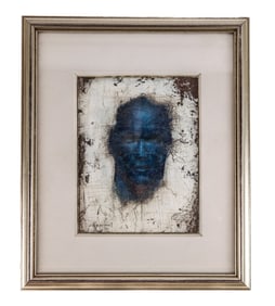 Michel HENRICOT: "Tele Bleu" - Mixed Media