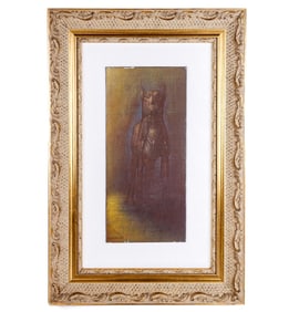 Michel HENRICOT: "Le Chien Guardee" - Oil Painting