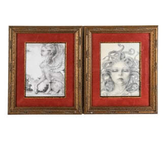 Daniel MERRIAM: Sphinx & Medusa - Two Drawings