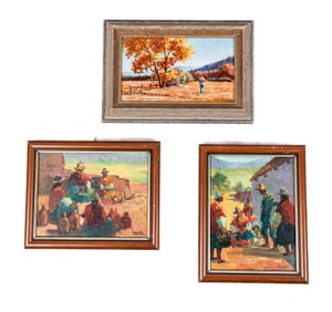 Three Oil Paintings on Canvas Board