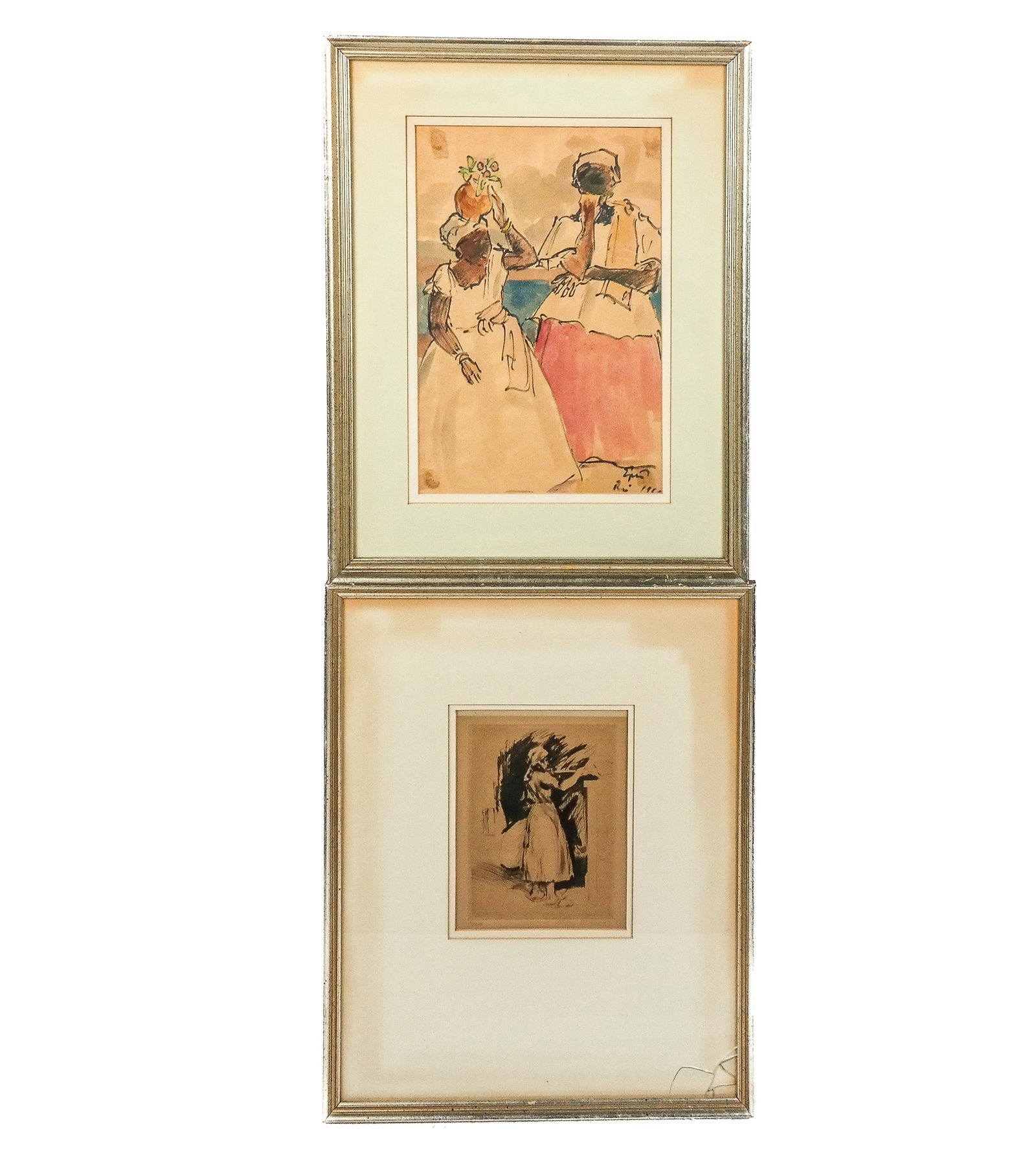 Two Art Works - Watercolor And Etching (1 of 13)