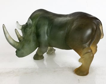 Daum France Pate de Verre Rhinoceros