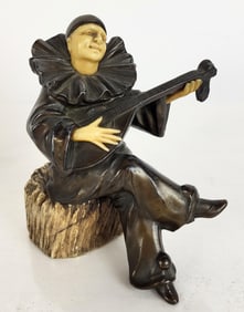 Art Deco Bronze Figure of Pierrot