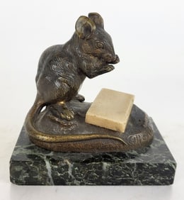 Clovis Edmond MASSON "Mouse with Sugar" Bronze