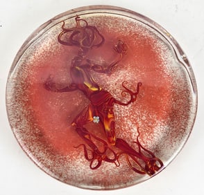 Lucio BUBACCO Figural Murano Glass Round