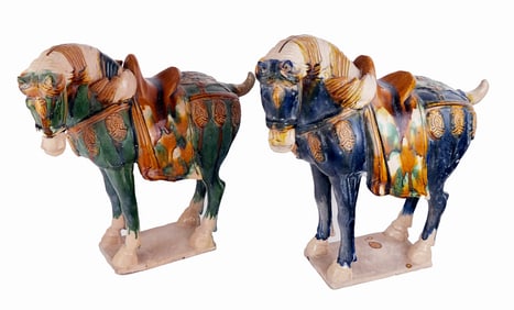 Chinese After Tang Dynasty Ceramic Horses, 2
