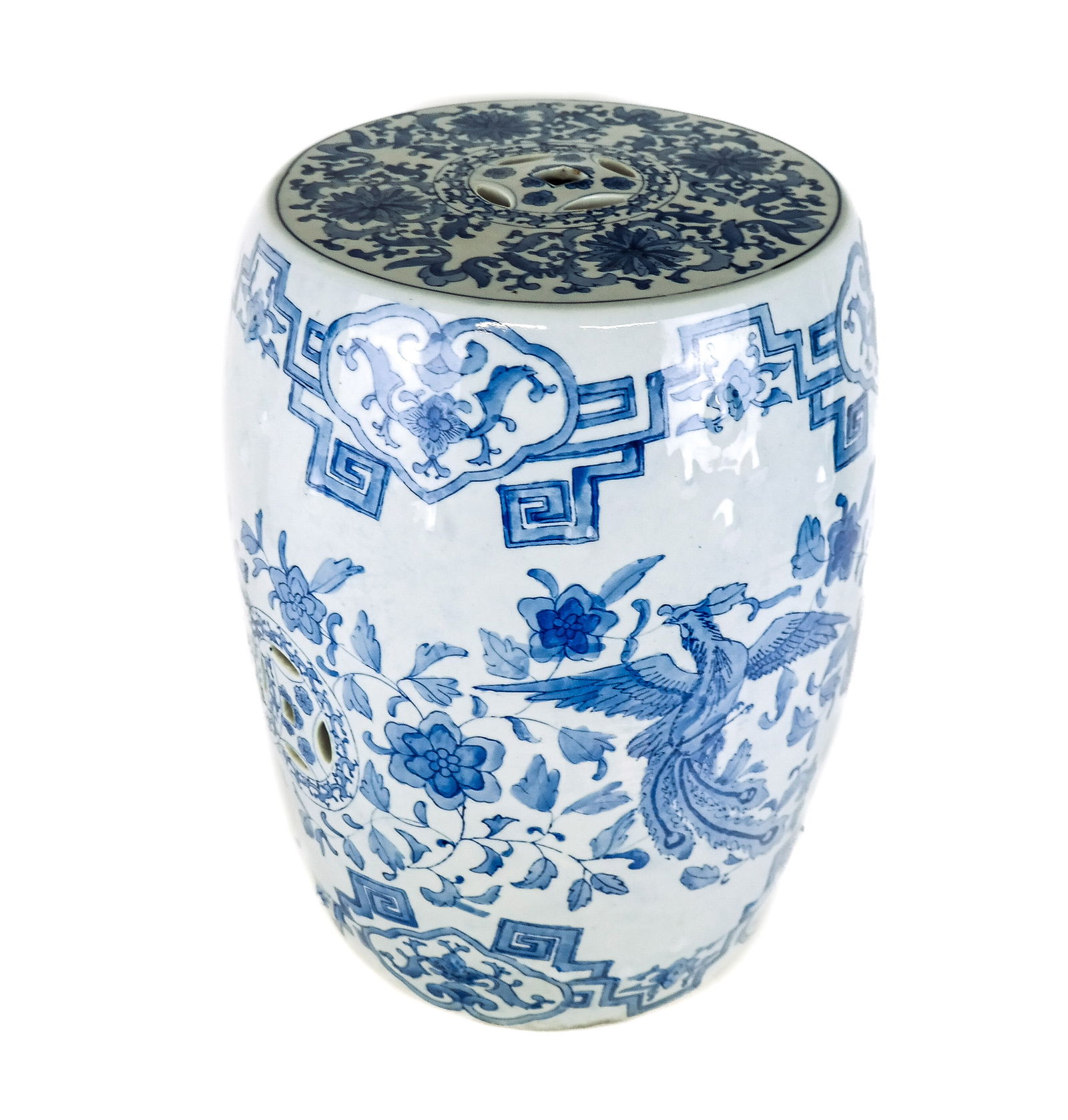 Chinese Blue and White Decorated Garden Stool (1 of 8)