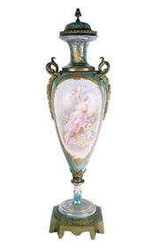 A. Collot Signed Sevres Style Porcelain Lidded Urn
