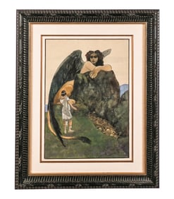 Artus SCHEINER "Oedipus and the Sphinx" Litho