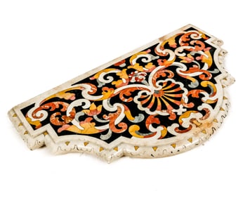 Pietra Dura Decorated Marble Table/Console Top