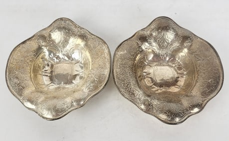 Pair Of Sterling Silver Nut Dishes