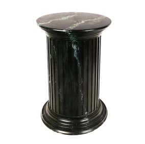 Faux Marble Decorated Reed-Form Pedestal