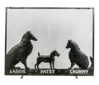 Victorian Dog-Form Iron Firescreen