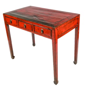 Chinese Red Lacquer Console