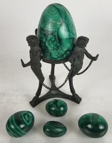 Collection of Malachite Accessories, 6