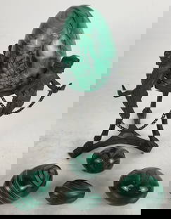 Collection of Malachite Accessories, 6