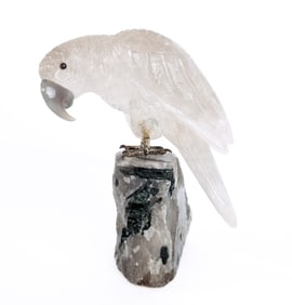 Peter Muller Carved Gemstone Bird Sculpture