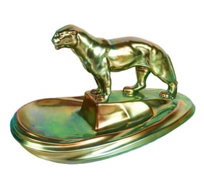 Zsolnay Eosin-Glazed Earthenware Panther Figure