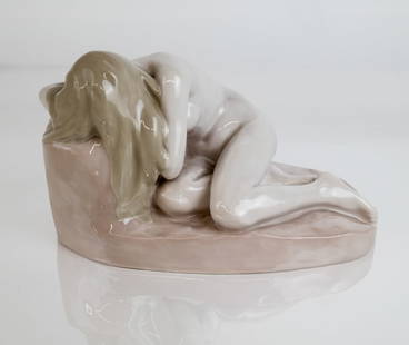 Zsolnay Earthenware Figure of a Woman In Despair