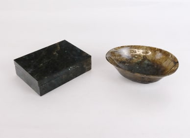 Two Labradorite Table Ornaments