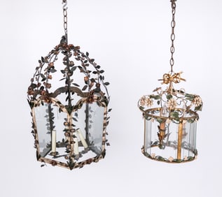 Two Tole Painted Chandeliers