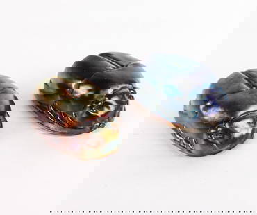 Egyptian Revival Iridescent Scarab Paperweights, 2