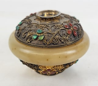 Gilt Silver and Gemstone Trinket Box