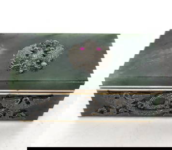 Russian Silver and Nephrite Trinket / Snuff Box