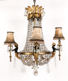 Venetian Gilt Bronze Figural Chandelier