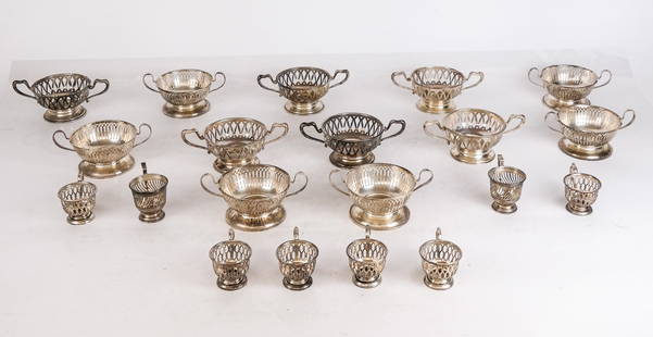 Collection of Sterling Silver Cup Frames, 20