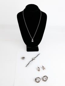 Group of 14K White Gold Jewelry, 5