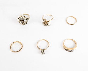 Group of 14K Gold Rings, 6