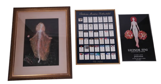 Leonor Fini, 3 Framed Works inclu. "La Passager" Litho