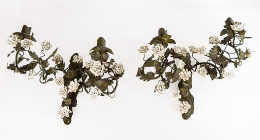 Pair of French Provincial Foliate Sconces