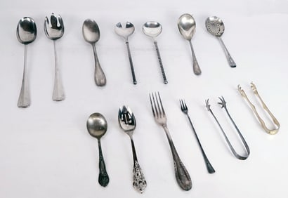 Group of Silver Plate & Other Serving Pieces