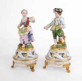 Sevres Two Porcelain and Bronze Figures