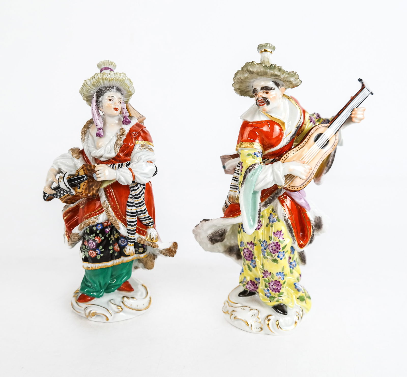 Meissen Two Porcelain Musician Figures (1 of 9)
