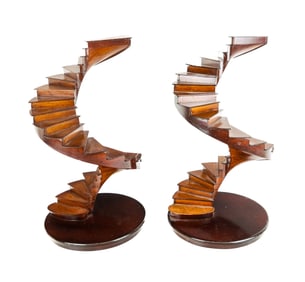 Architecture Miniature Pair of Spiral Staircases