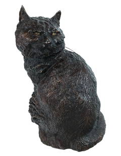 Jean-Francois LEROY Bronze Sculpture of a Cat