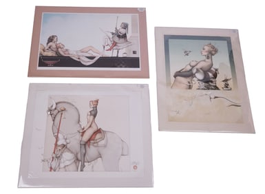 Four Michael PARKES Lithographs and a Poster, 5