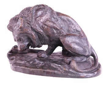 Antoine-Louis Barye "Lion au Serpent" Bronze