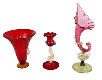 Three Murano Glass Articles