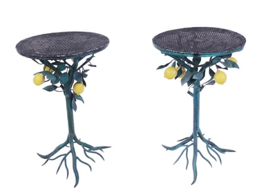 Pair Of Italian Tole Lemon Tree Stands