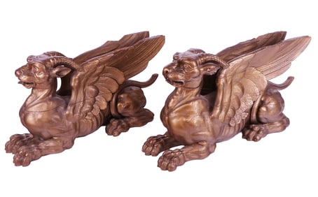 Pair of Gilt Wood Grotesques