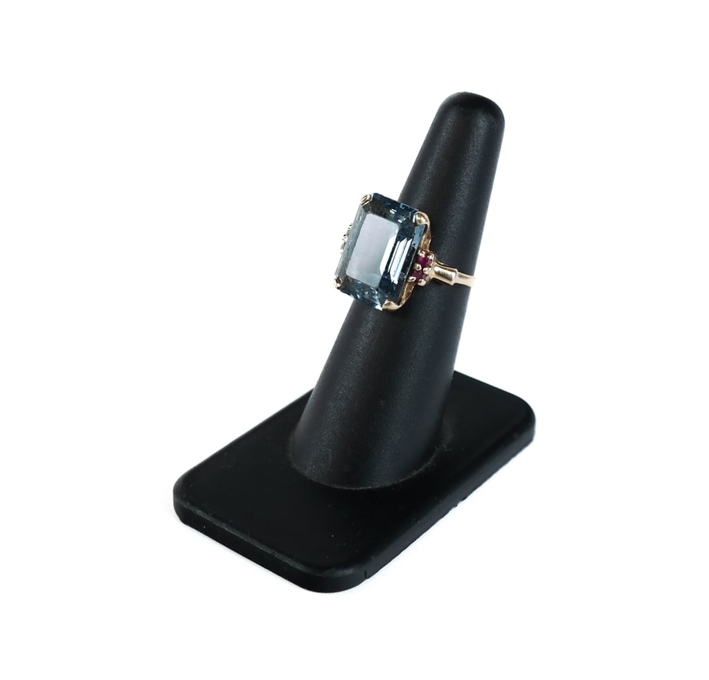 14K Gold, Aquamarine and Ruby Ring (1 of 11)