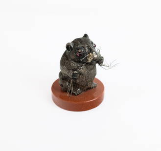 Russian Silver and Gold Stone Mouse