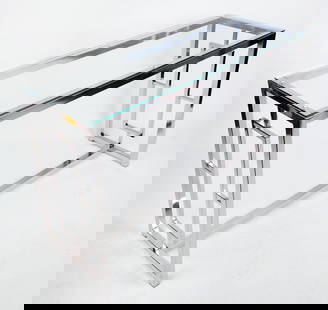 Contemporary Glass & Chrome-Style Console