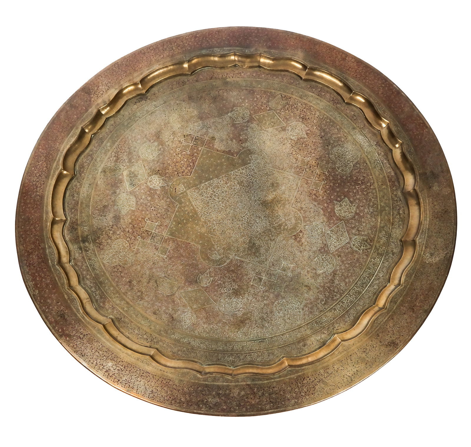 Large Indian Brass Circular Charger (1 of 9)