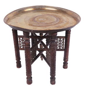 Moroccan Brass Tray Top Table